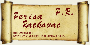 Periša Ratkovac vizit kartica